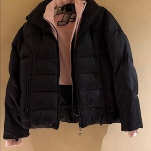 Women's Black Powder Room Down Puffer Snowboard Jacket size L